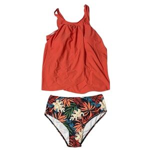 NWOT From Amazon Tropical Tankini Swim Set Size L